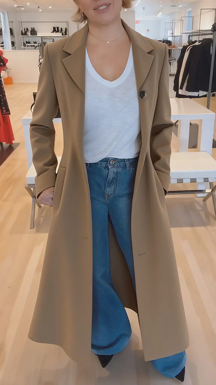 Manteau femme revers imprimé léopard trench décontracté vêtements femme