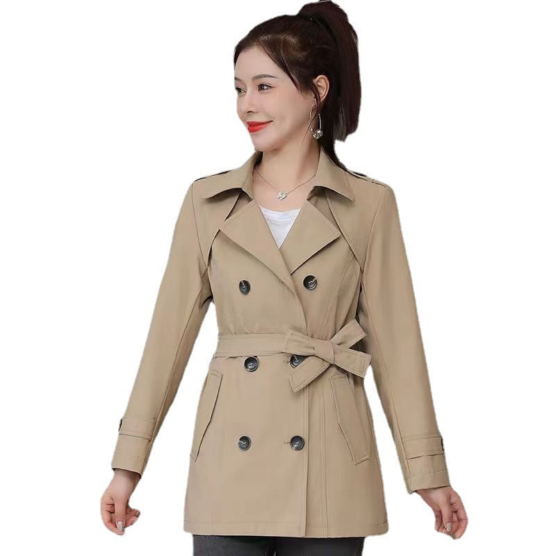 Manteau croisé élégant et amincissant de style britannique pour petite taille