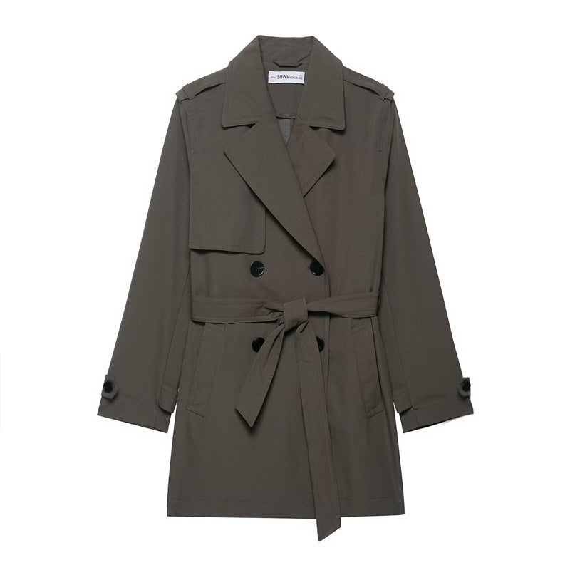 Trench-coat coupe-vent hydrophobe à double boutonnage pour femme Temperament