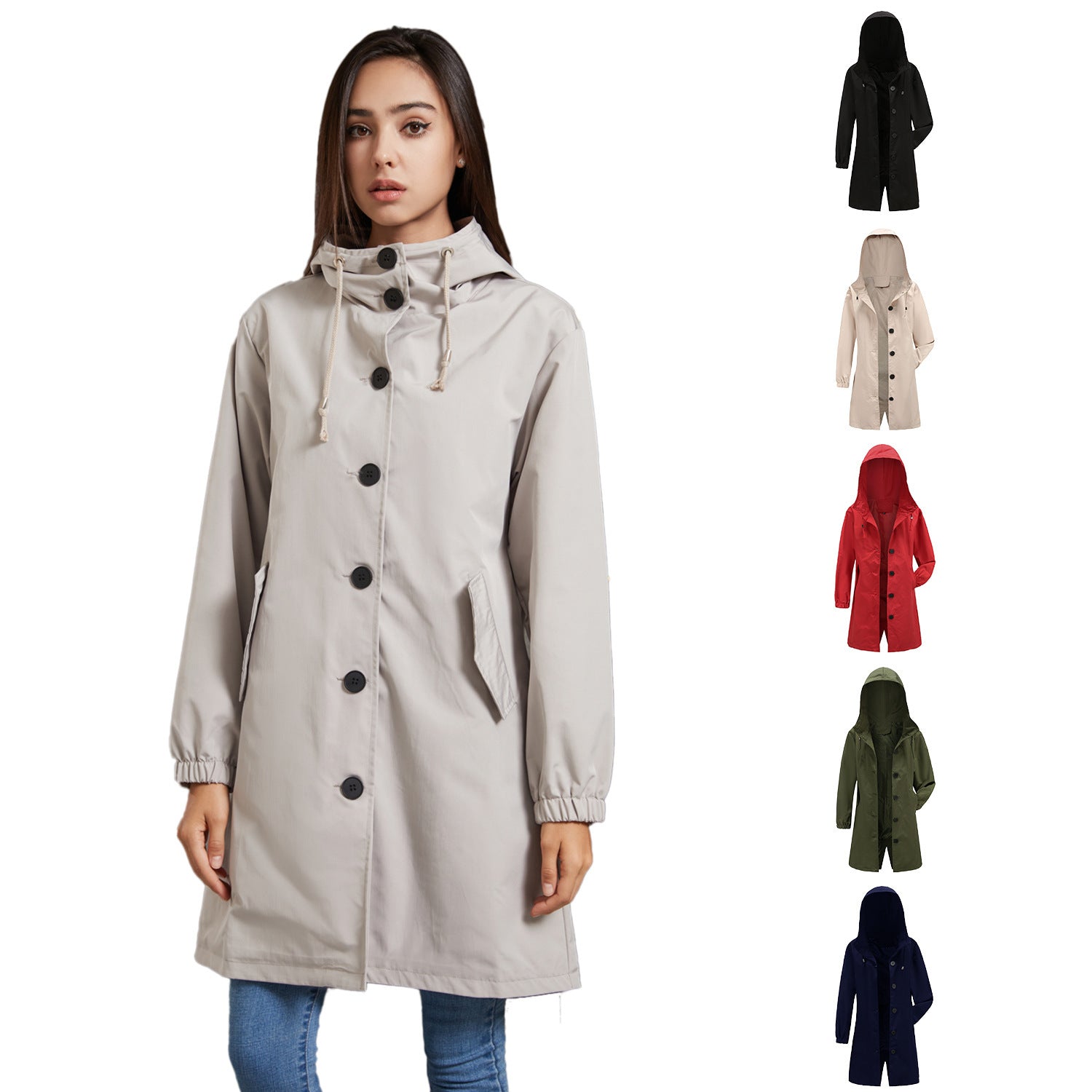 Anorak imperméable et long manteau décontracté pour femme