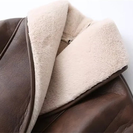 Vêtements pour femmes amples mi-longs à double boutonnage de style américain