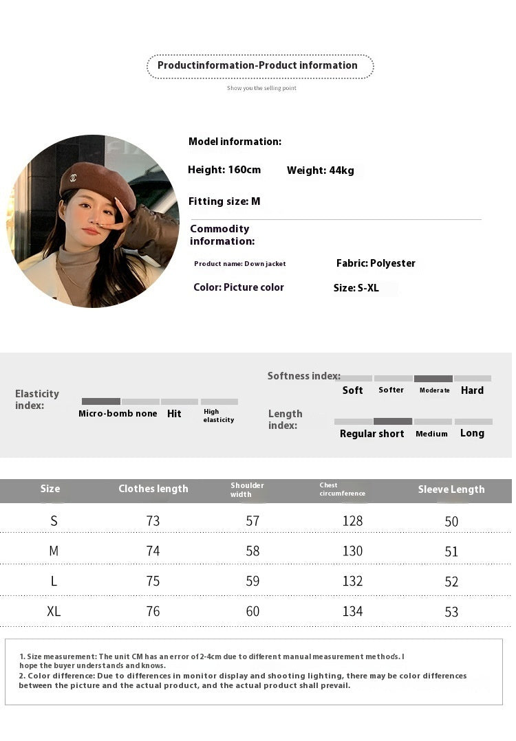 Doudoune à gros revers et coutures intégrées en fourrure