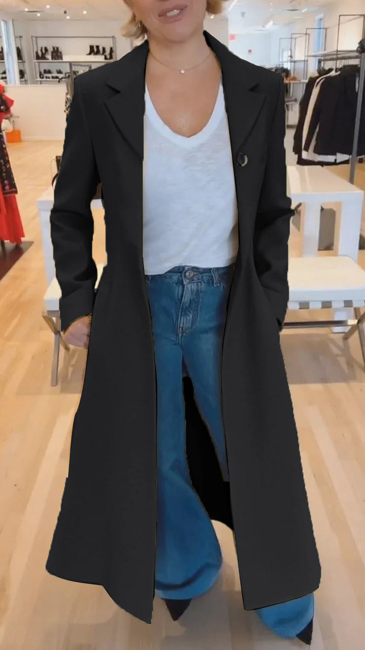 Manteau femme revers imprimé léopard trench décontracté vêtements femme