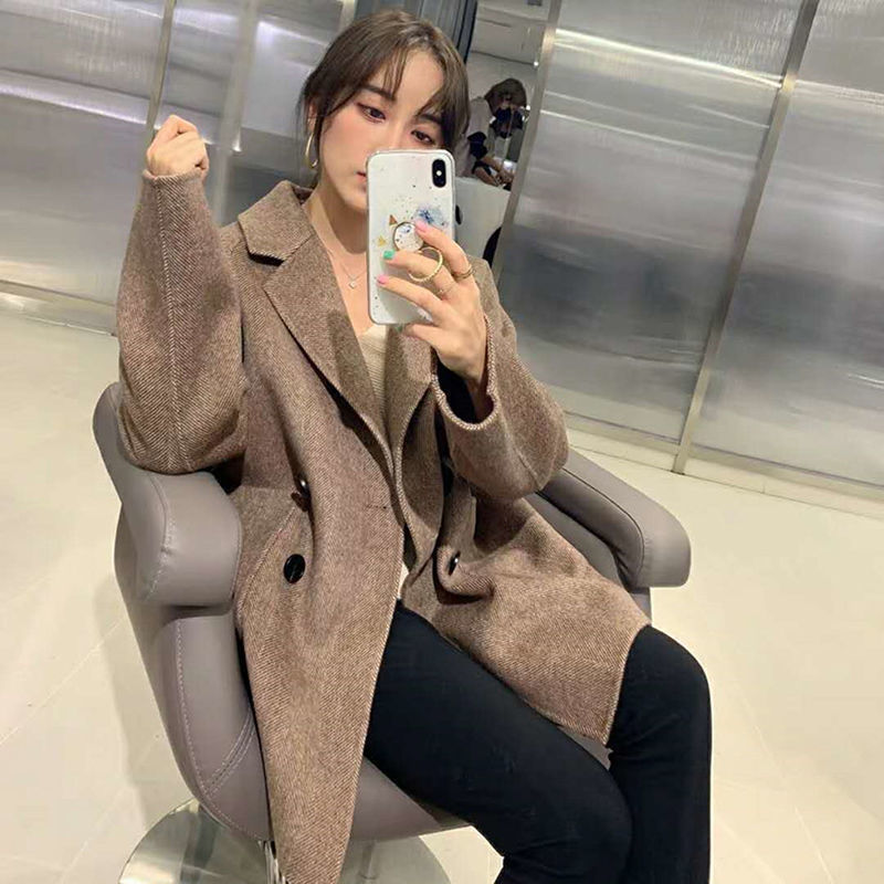 Veste de costume haut de gamme pour femme, ample, épaisse et amincissante