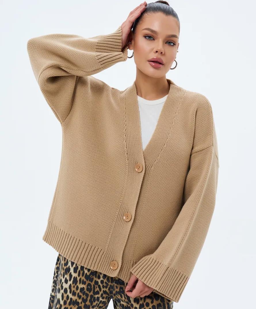 Cardigan en tricot épais et manteau ample