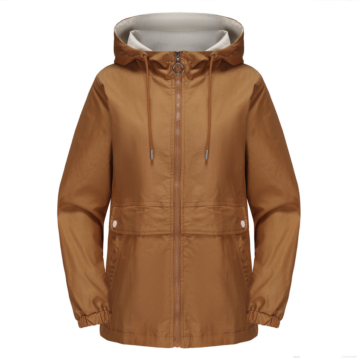Nouveau trench-coat uni à capuche pour femme