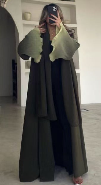 Cardigan élégant et tendance à long châle plissé pour femme