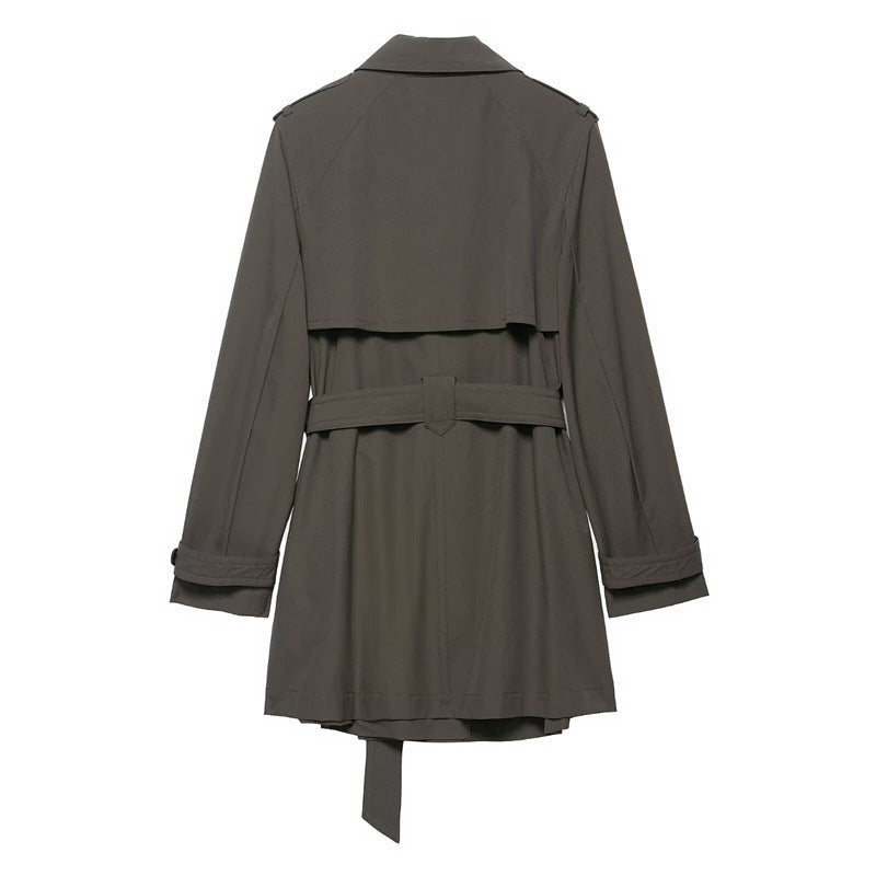 Trench-coat coupe-vent hydrophobe à double boutonnage pour femme Temperament