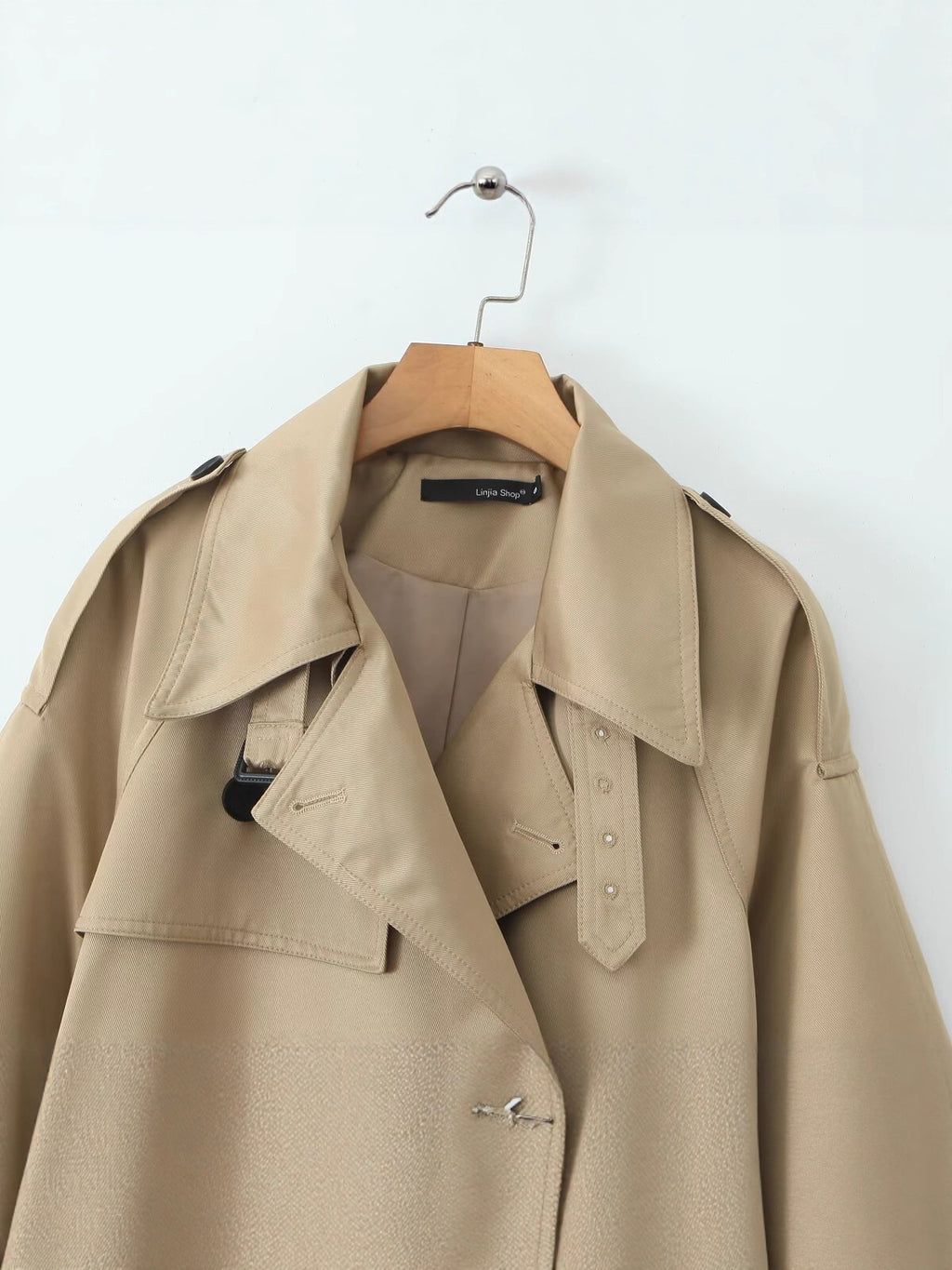 Trench-coat mi-long élégant à double boutonnage pour l'automne