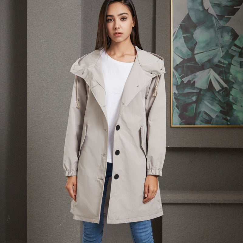 Anorak imperméable et long manteau décontracté pour femme
