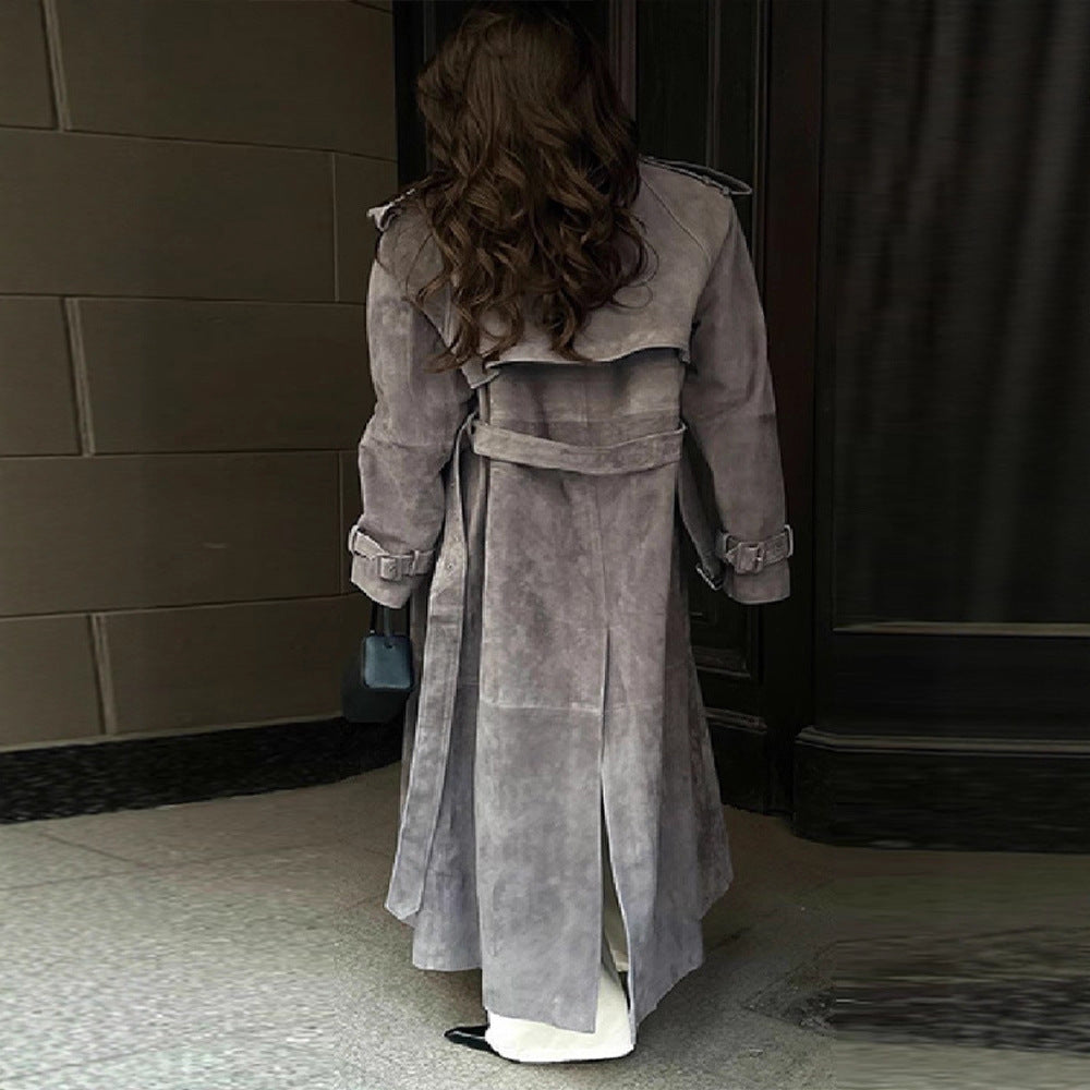 Manteau mi-long ample en laine à double boutonnage New Temperament Commute