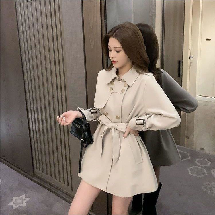 Trench-coat mi-long à taille ajustée pour femme