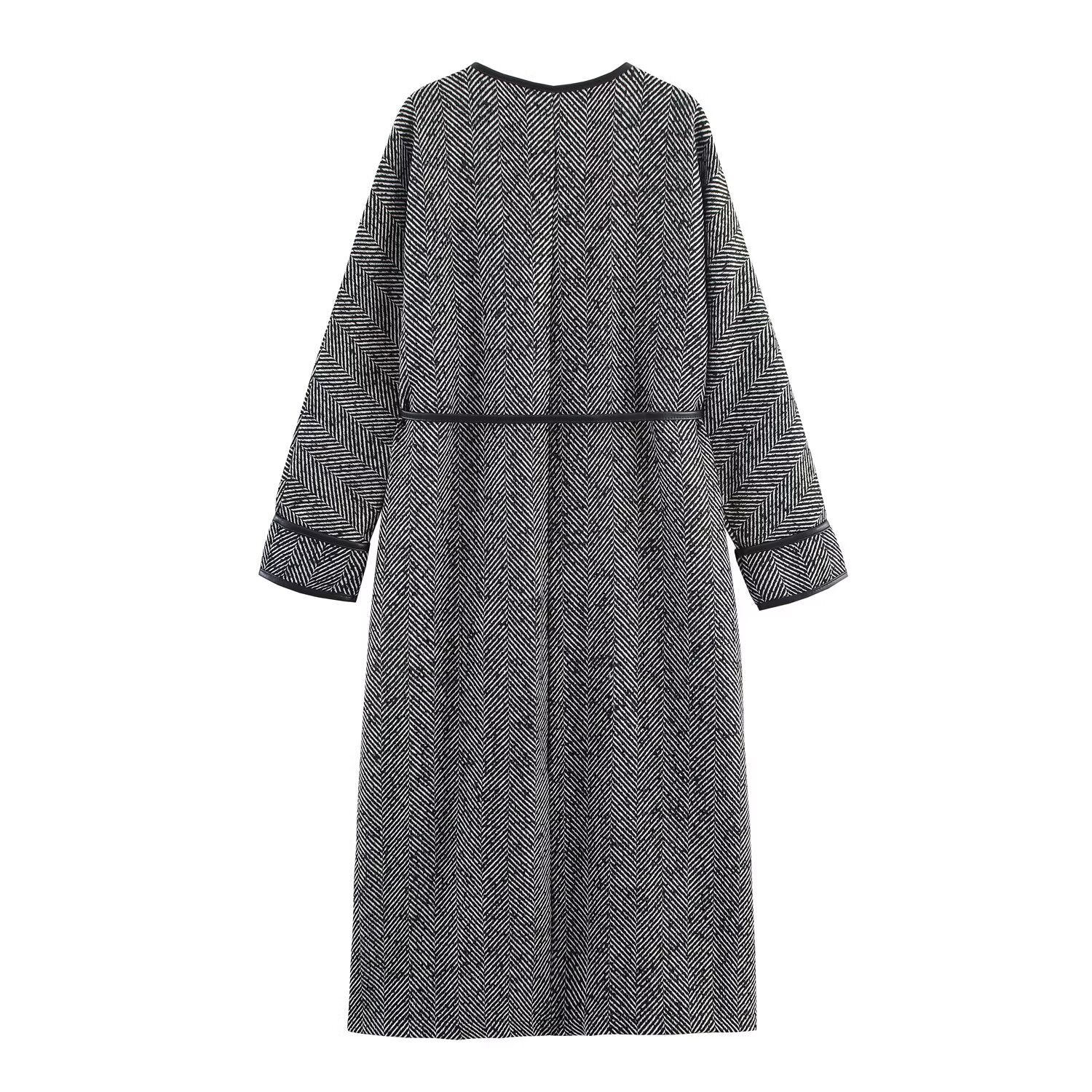 Manteau mi-long à taille en dentelle, style britannique, tendance