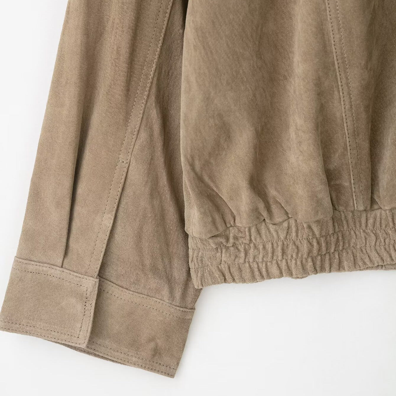 Manteau en cuir texturé suédé pour femme Temperament