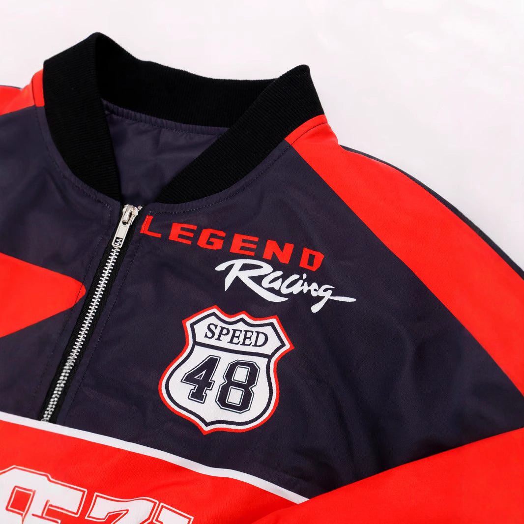 Veste courte décontractée à fermeture éclair pour femme