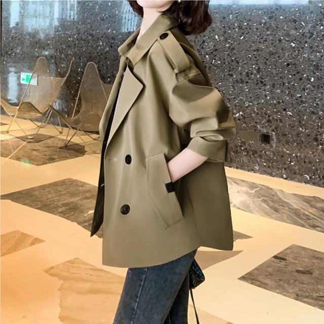 Veste ample décontractée à manches longues et col de costume de style coréen