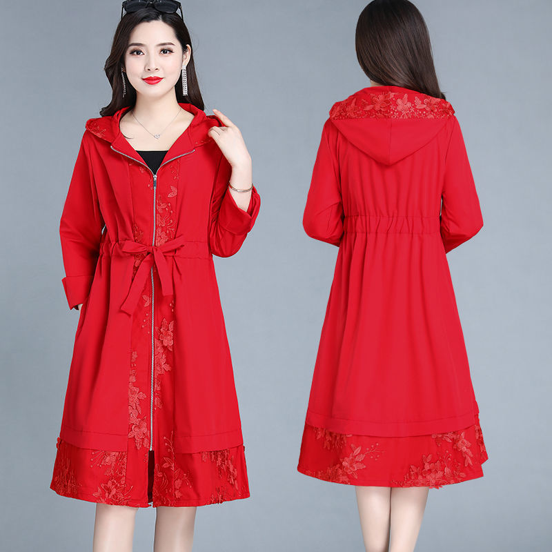 Trench-coat élégant pour femme, manteau grande taille au-dessus du genou, mode