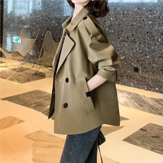 Veste ample décontractée à manches longues et col de costume de style coréen