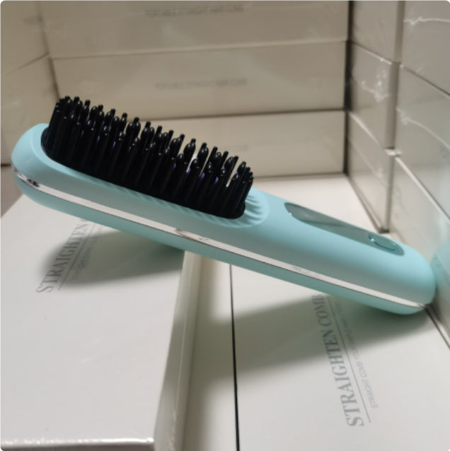 Peigne à cheveux lisses 2 en 1, brosse lissante sans fil, chauffage rapide, boucleur chauffant portable, chargement USB
