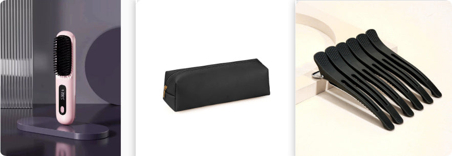Peigne à cheveux lisses 2 en 1, brosse lissante sans fil, chauffage rapide, boucleur chauffant portable, chargement USB