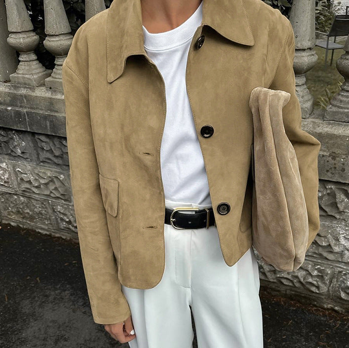 Manteau coupe-vent en daim tendance pour femme