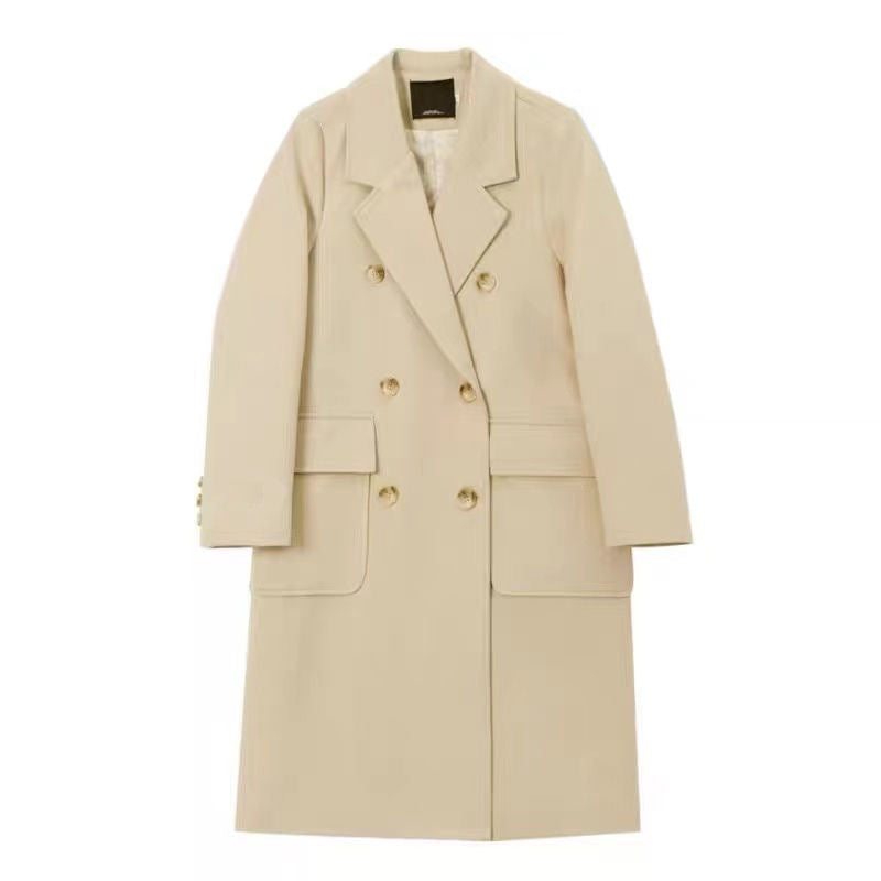 Costume ample mi-long en laine et trench-coat