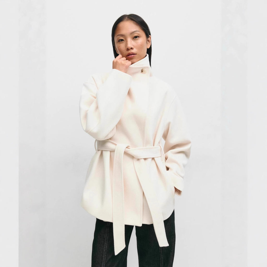 Manteau mi-long en laine épaisse de haute qualité pour l'automne et l'hiver