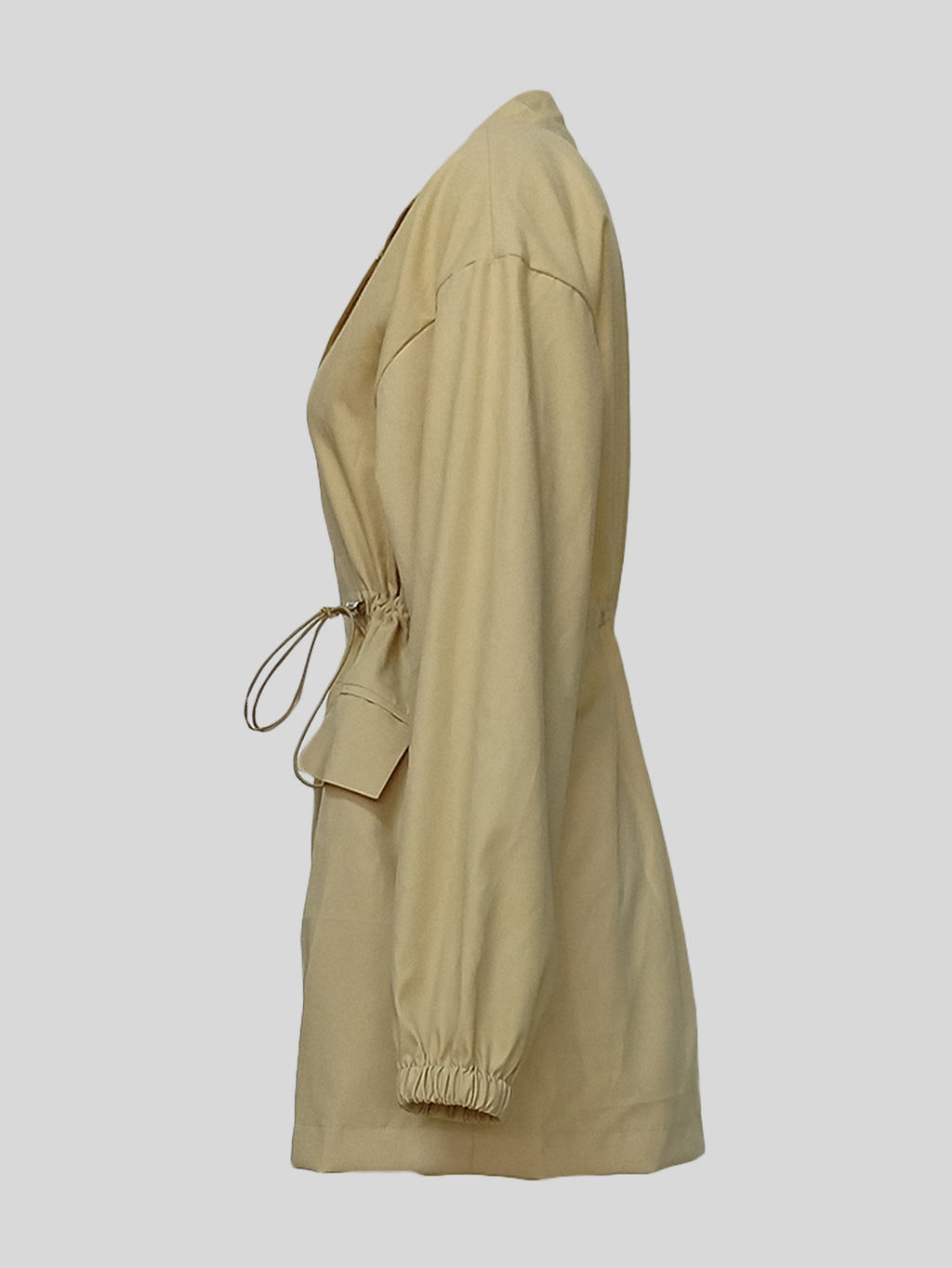 Trench-coat mi-long à cordon de serrage pour femme
