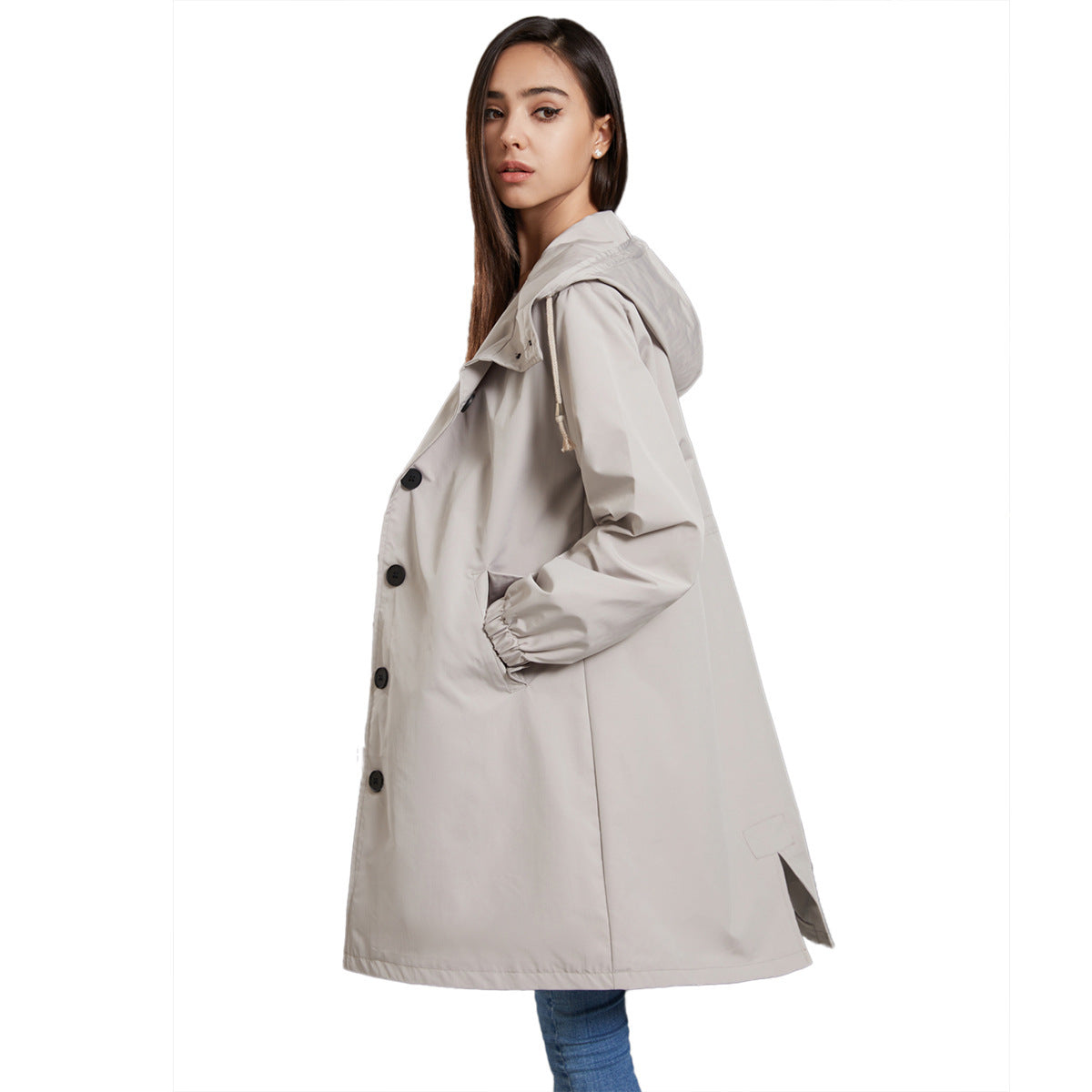 Anorak imperméable et long manteau décontracté pour femme