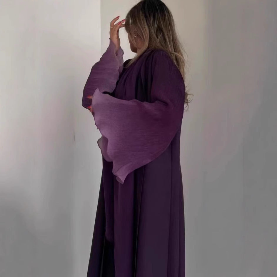 Cardigan élégant et tendance à long châle plissé pour femme