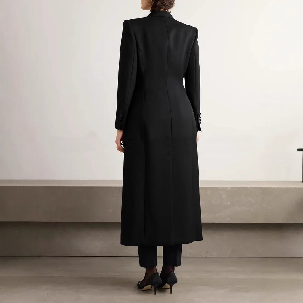 Jupe de tailleur longue fendue à taille fine et croisée